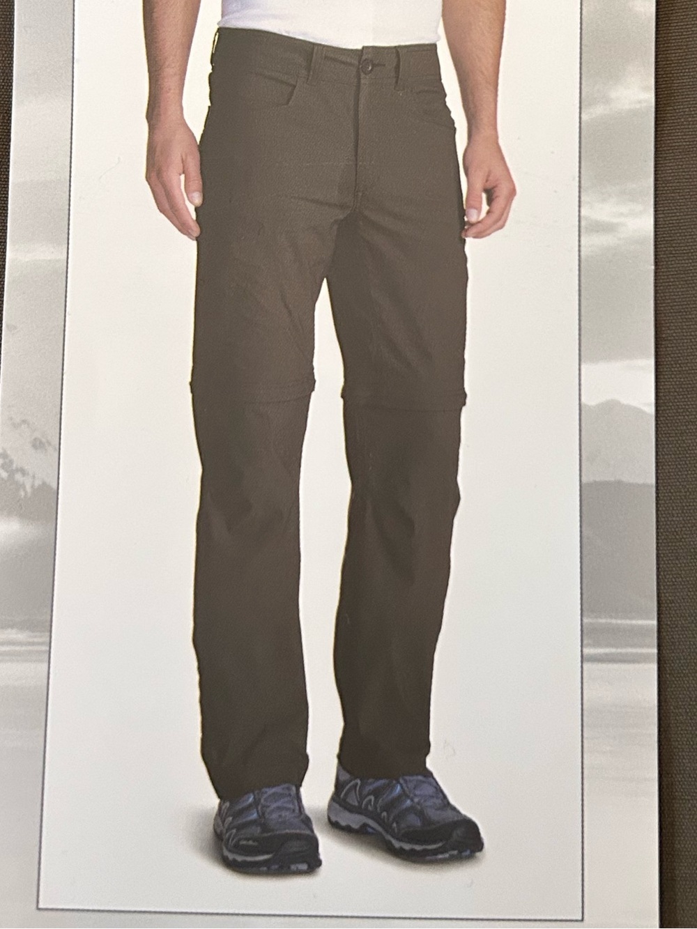 NWT Eddie Bauer Men's Convertible Tech Pants to shorts 40x32 olive green UPF50+ - Picture 1 of 12